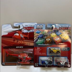 Pixar Cars Mini Racers Set with Red Helicopter
